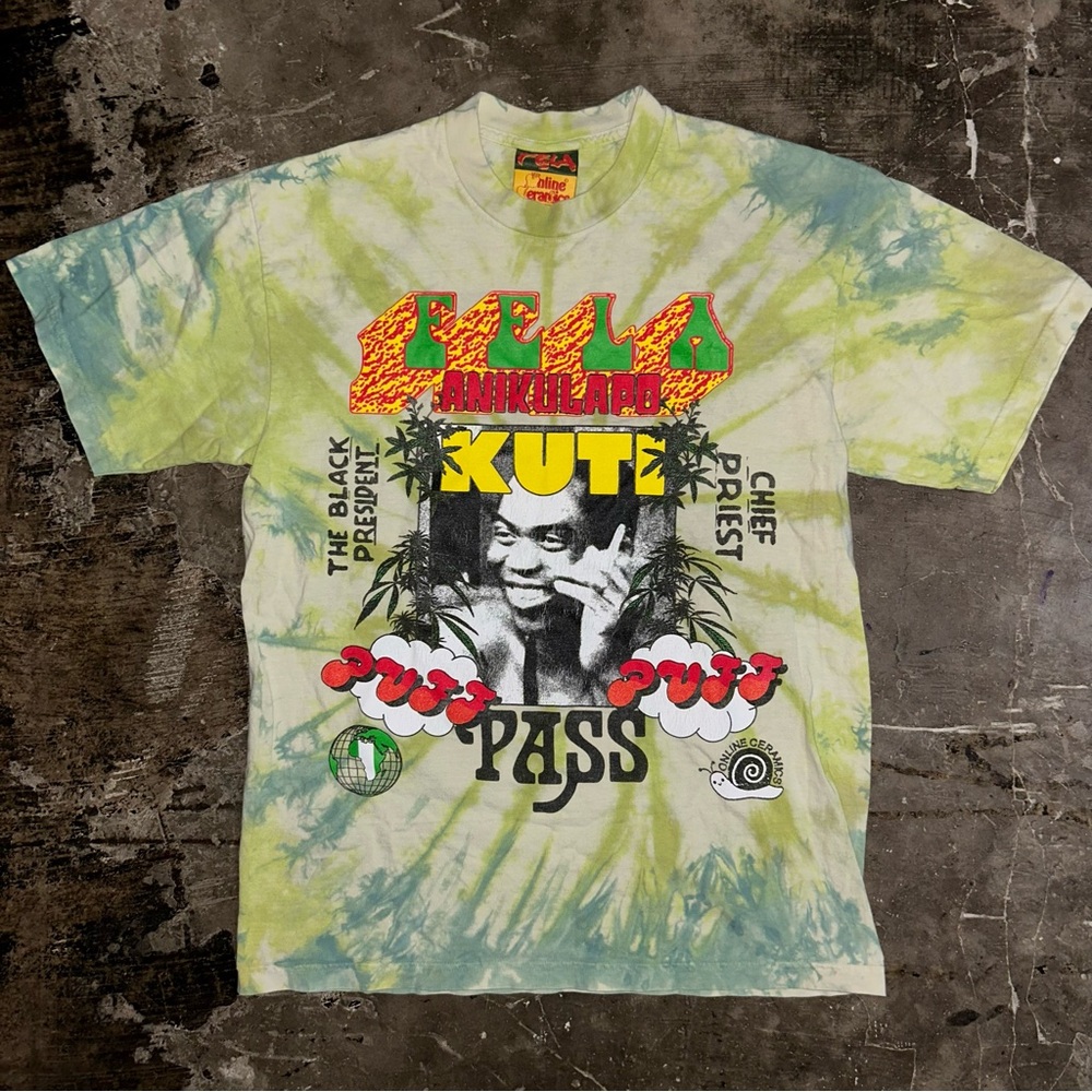 MEDIUM Fela Kuti "Puff Puff Pass" tie-dye tee